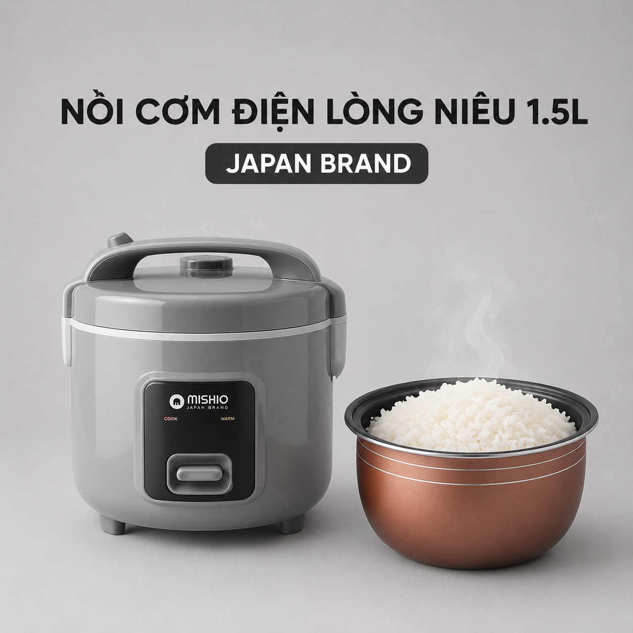 Nồi Cơm Niêu Mishio 1.5 Lít MK410 , Lòng Nồi Siêu Dày, Nấu Cơm Siêu Ngon, Giá Siêu Rẻ