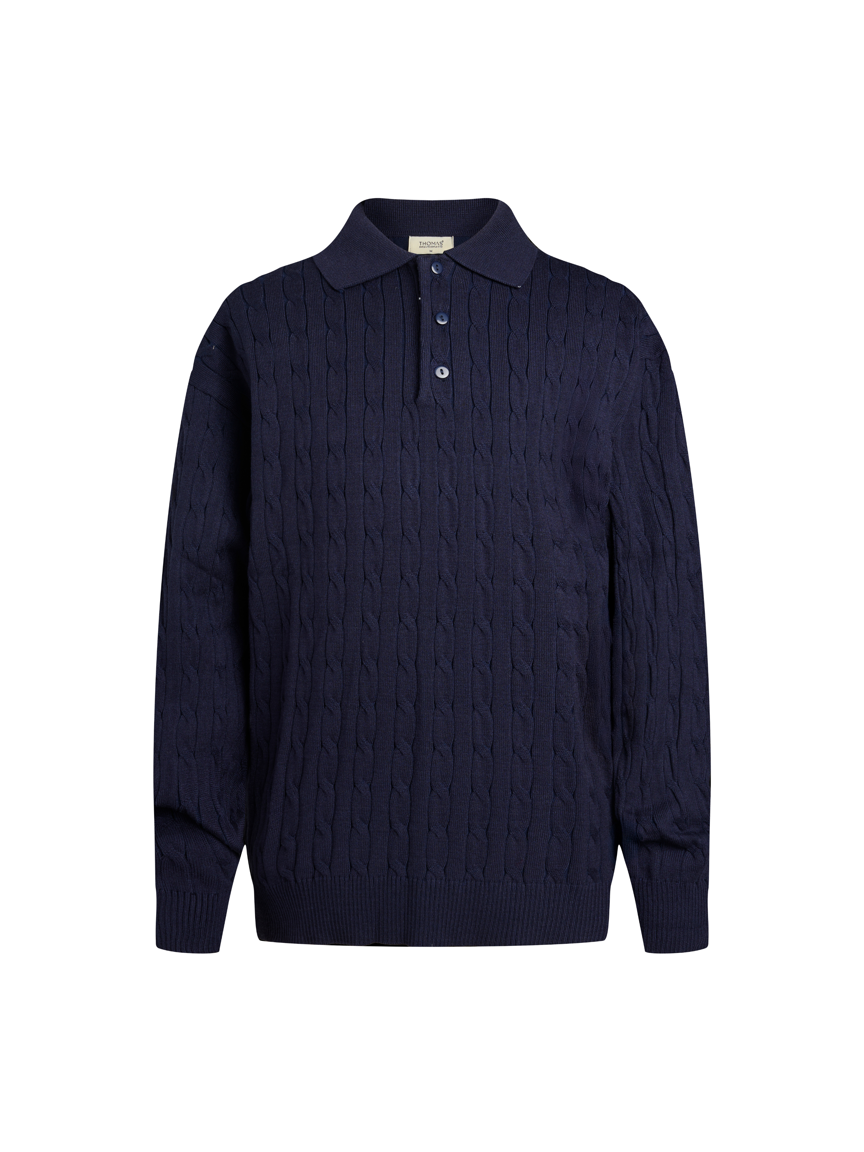 Áo Polo Len Dài Tay Twisted-Wool Sợi Viscose Form Relaxed_thumbnail_12