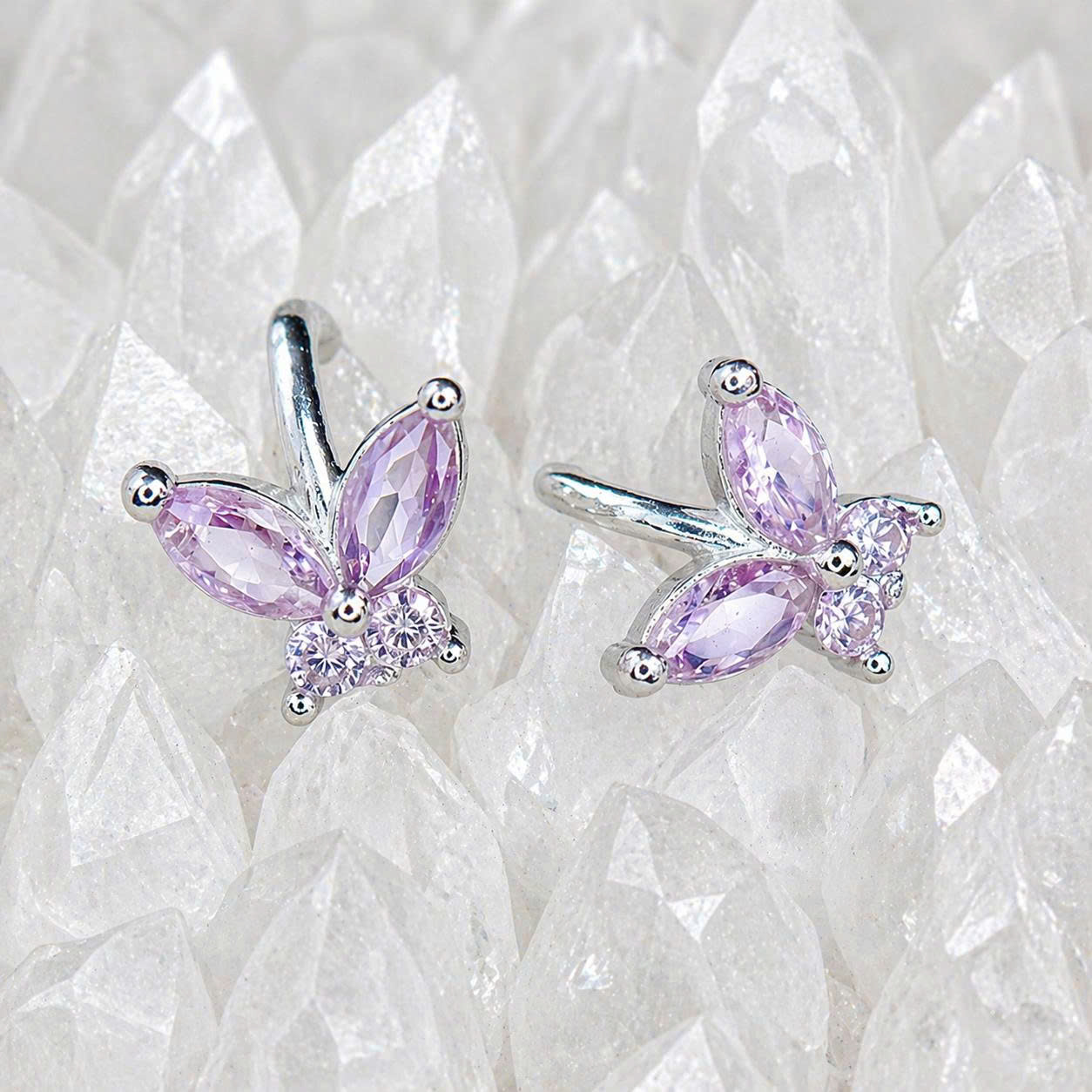 Khuyên vòng bạc si kim bướm hồng trong suốt size 6_thumbnail_2