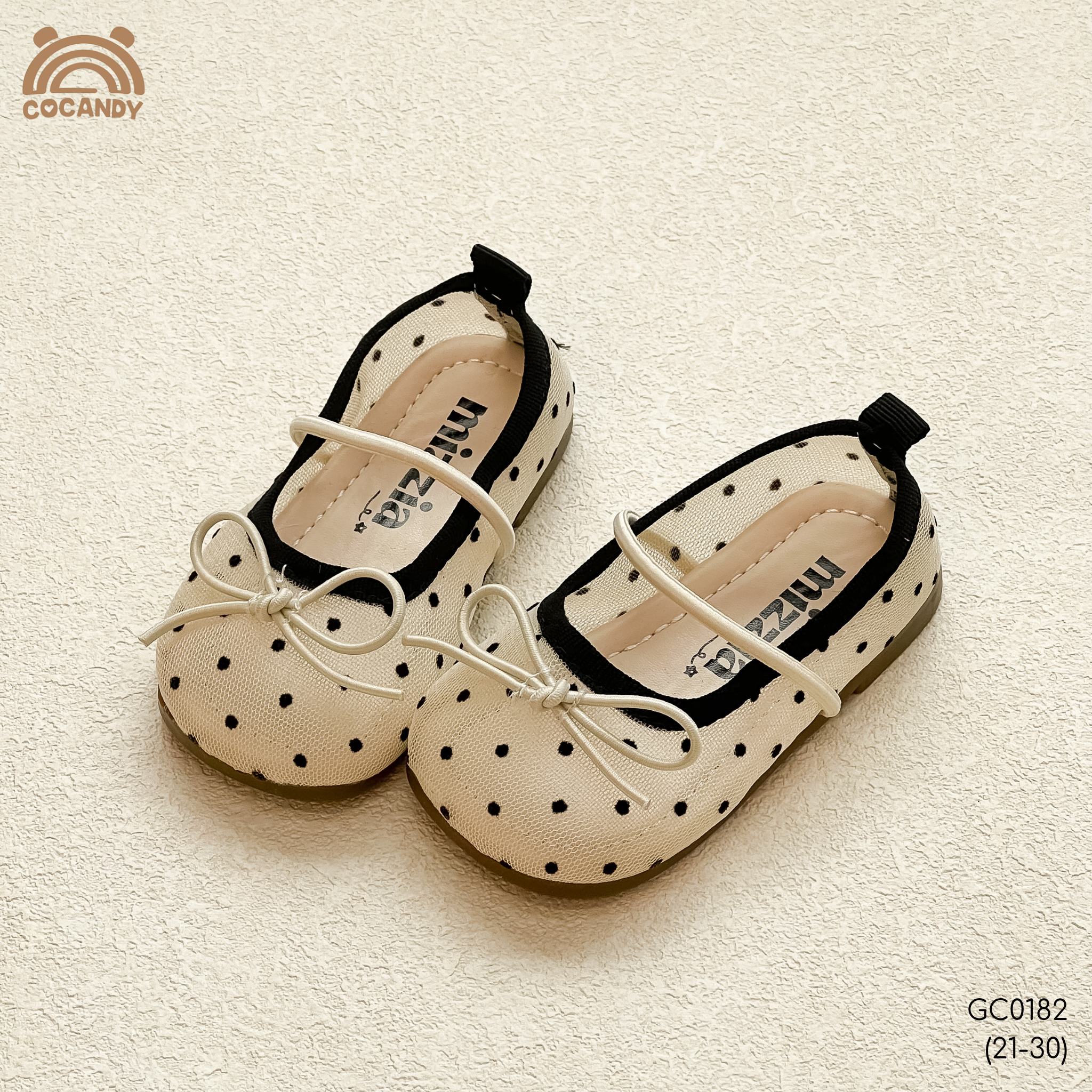 Giày búp bê nhập lưới BE chấm bi MIZZIA