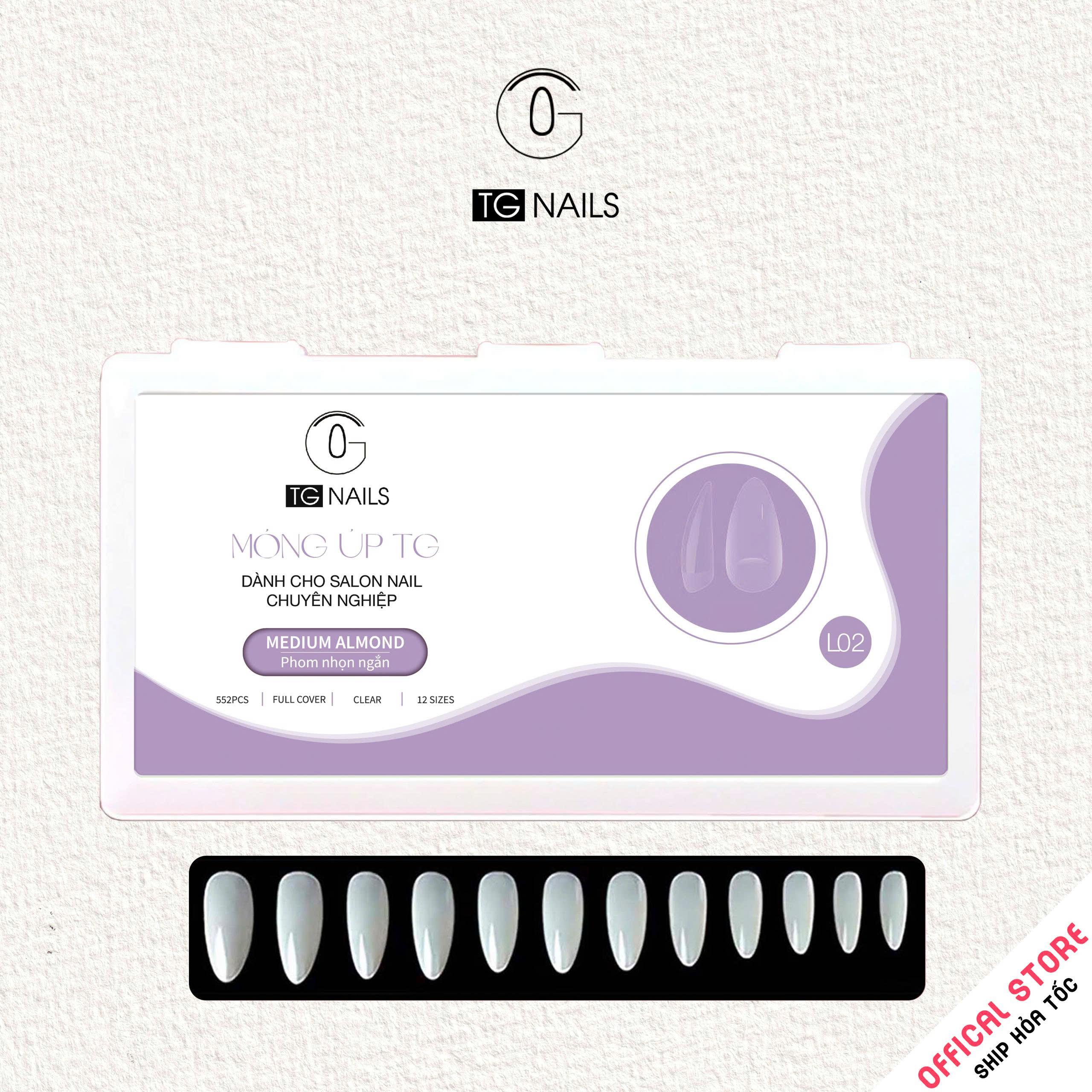 Phụ kiện gắn móng: Móng tay giả, kt(L1.2- 2.5*1.3)cm(+/-10%), chất liệu nhựa, nhãn hiệu TG, mới 100%._thumbnail_4