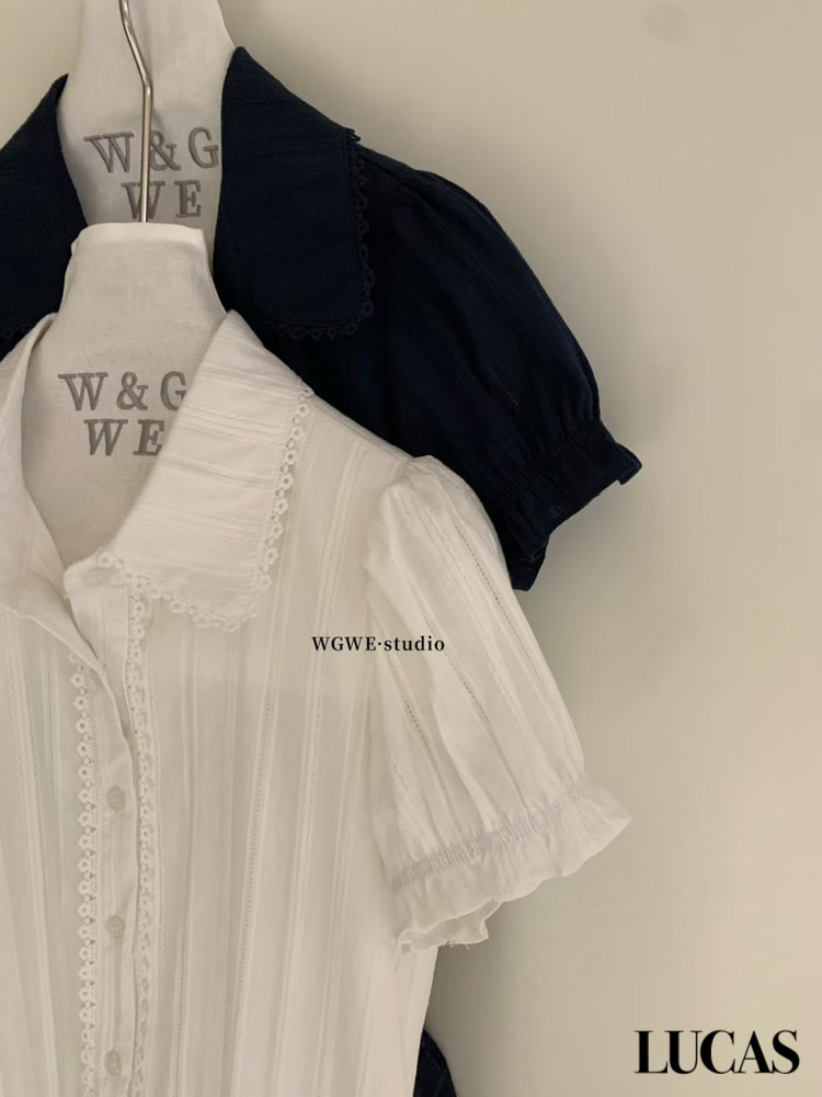 Set áo thô thêu cổ đức cộc tay + chân váy xòe cạp nơ dáng ngắn WGWE_thumbnail_5