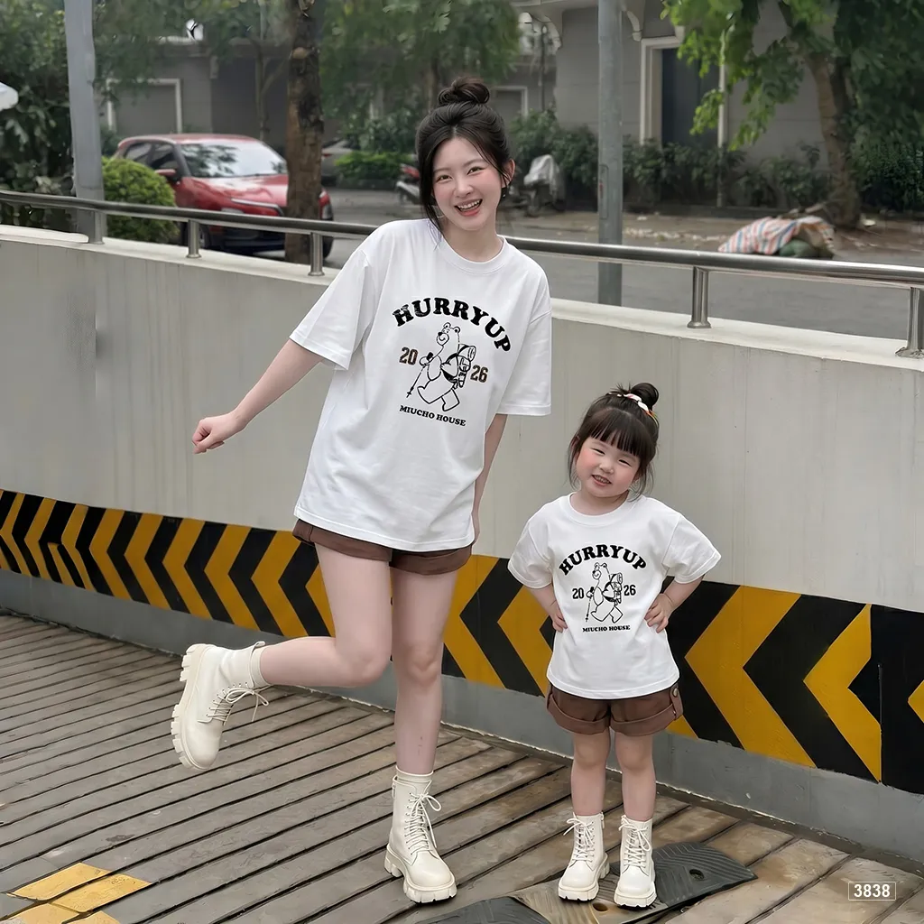 Áo thun gia đình mẹ và bé phong cách Hàn Quốc chất thoáng mát Kado 3838_thumbnail_2