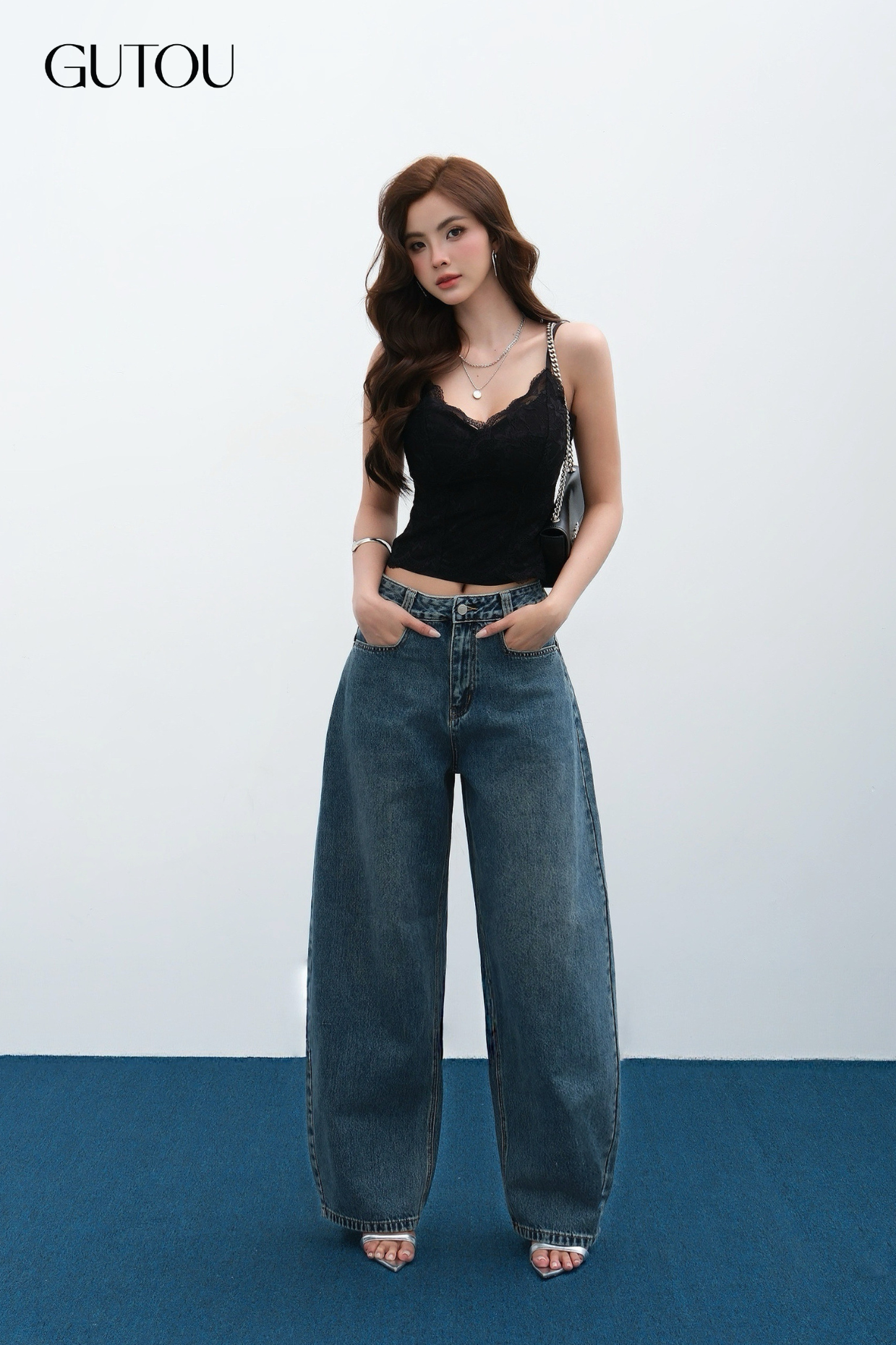 [ GUTOU ] Quần Jean Baggy Túi Hộp Elya