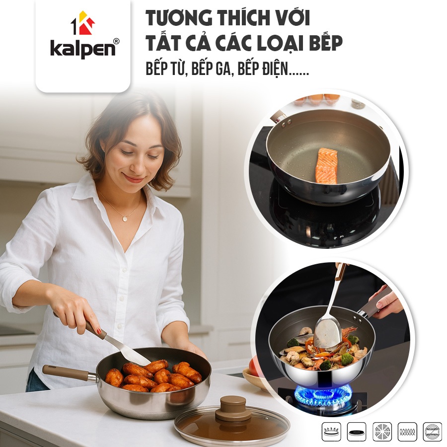Chảo Inox 304 liền khối phủ Titanium, có vung kính_thumbnail_7