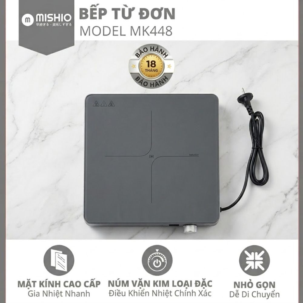 Bếp Từ Đơn Mishio MK448 Công Suất 2000W - Mặt Kính Kanger Hạng A_thumbnail_7