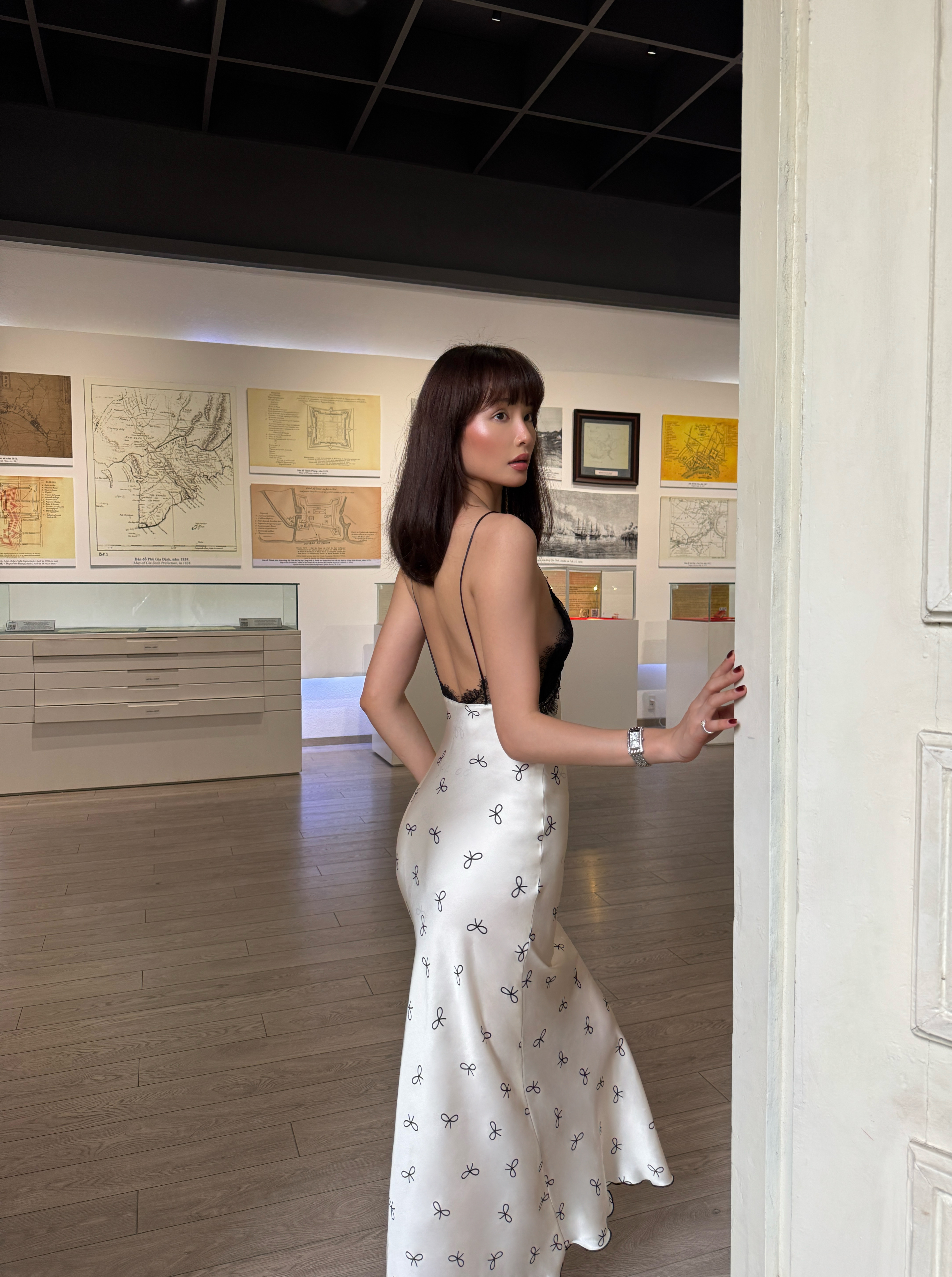 Váy lụa dài Mer - Ivory