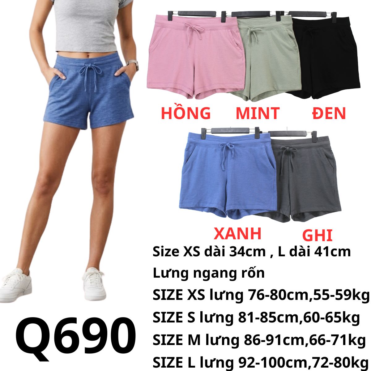 Q690 - Quần đùi thun