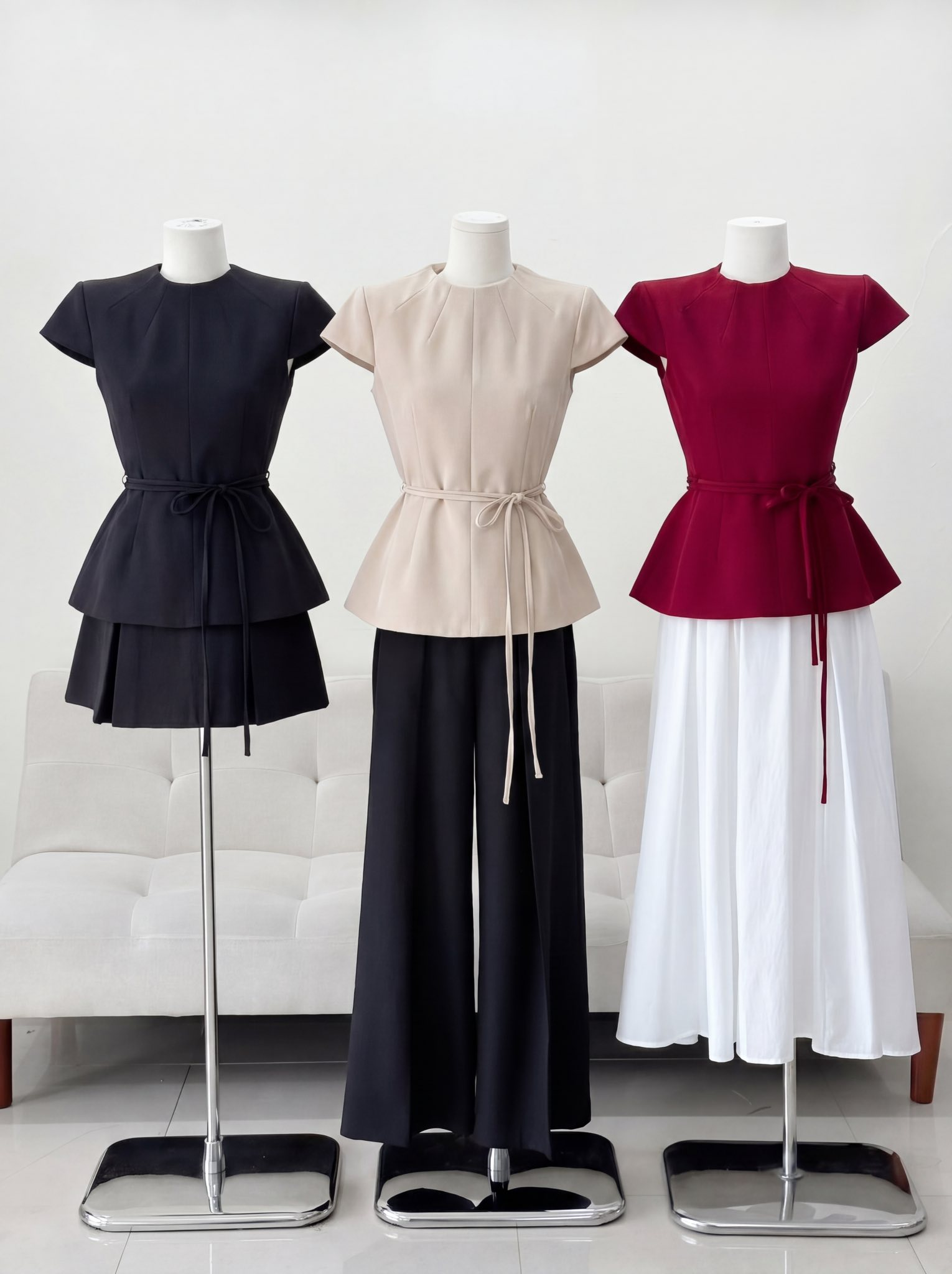 Áo Kiểu Nữ Tay Ngắn Peplum + Dây Eo HN.098 (C) (1451)_thumbnail_1
