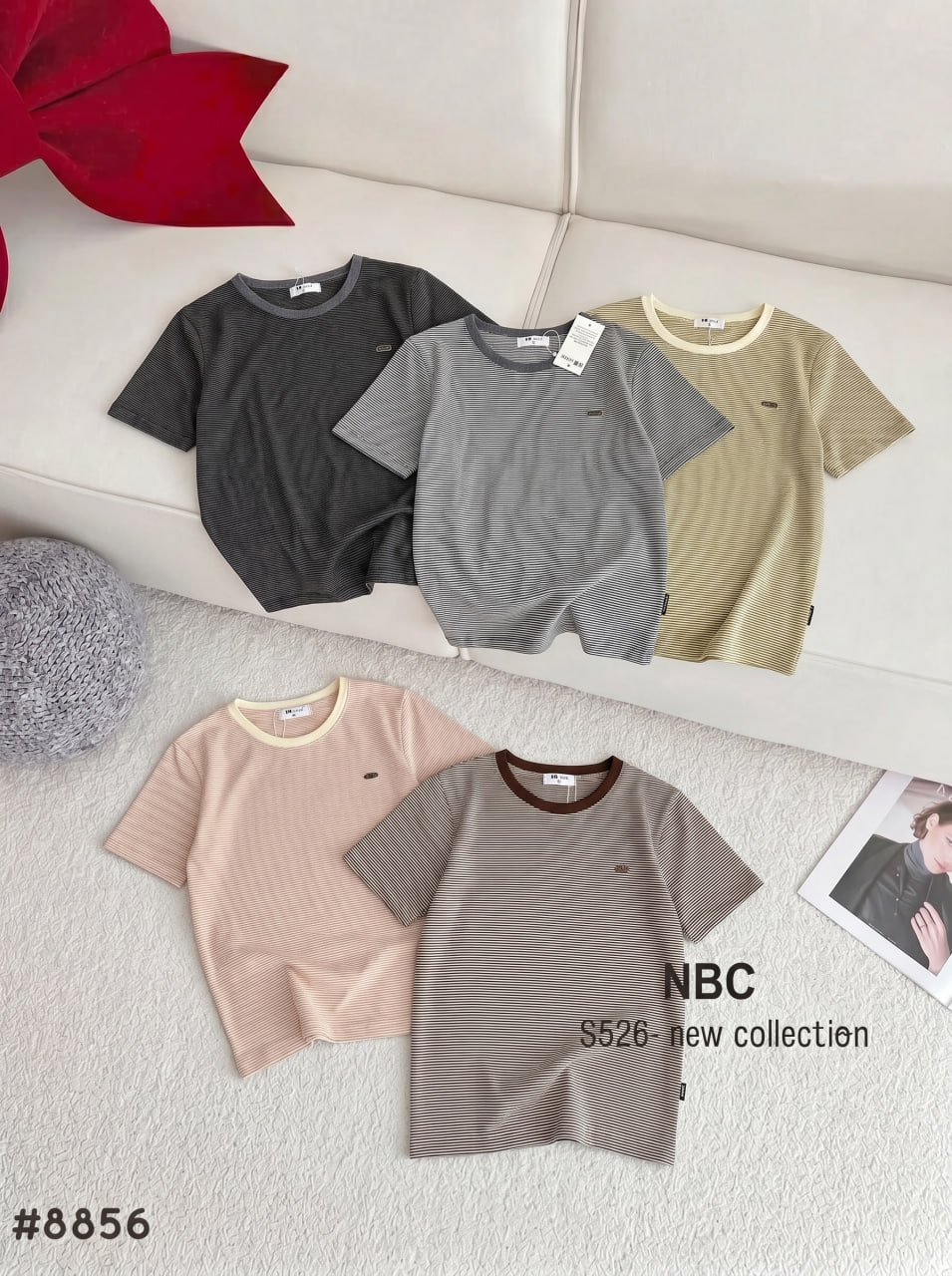 Áo Thun Nữ Korea sọc logo FM NT.2600042 (C) (9990)