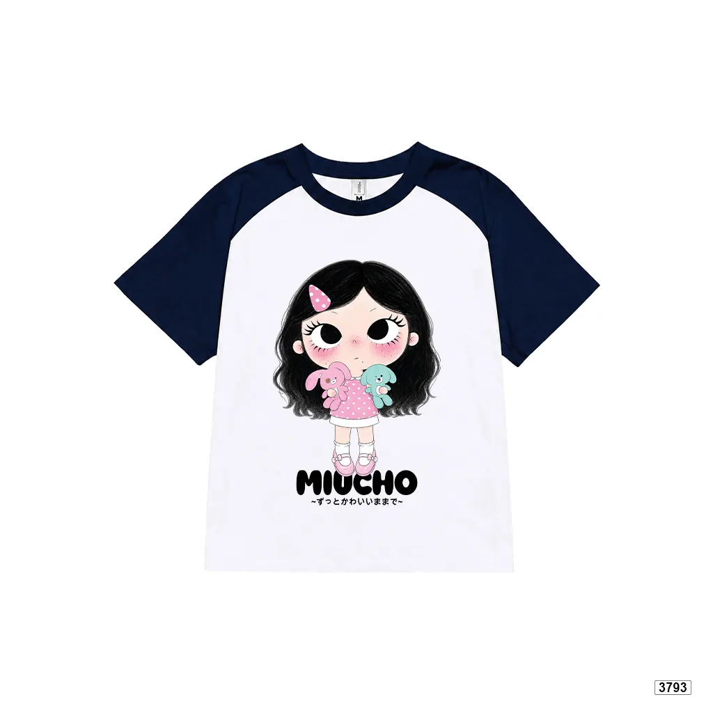 Áo babytee phối tay raglan mix màu Cartoon Baby Girl dễ thương Miucho 3793_thumbnail_9