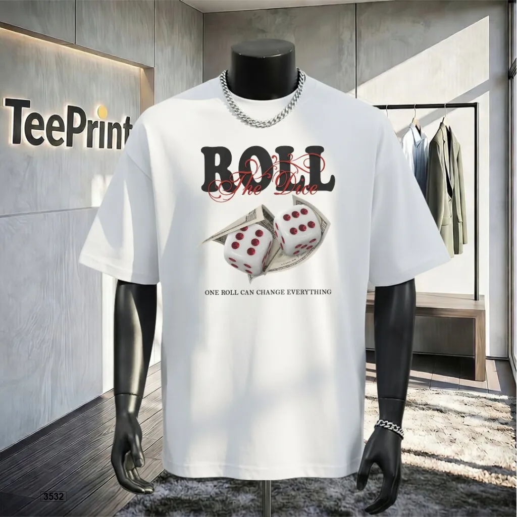 Áo thun nam oversize Roll the dive TeePrint 3532