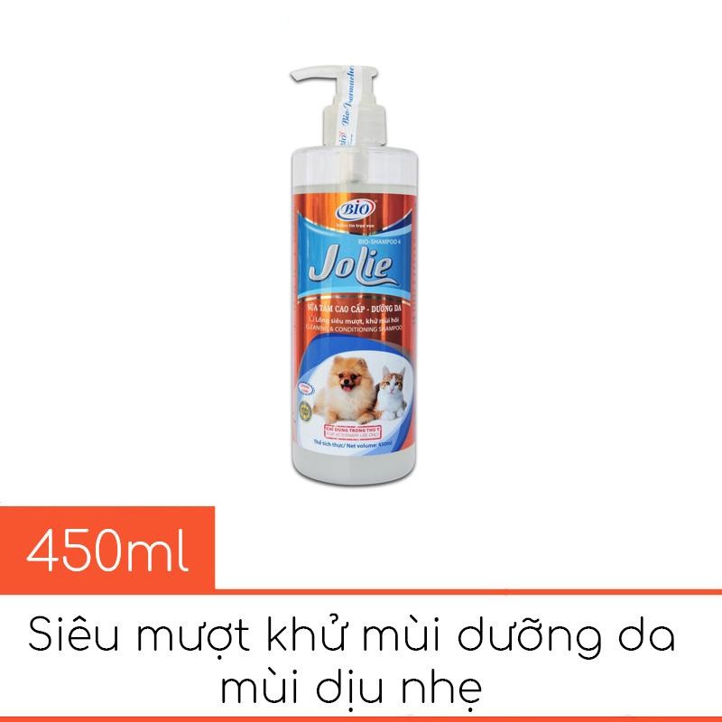 Sữa tắm Bio Jolie (450ml) dưỡng lông chó mèo siêu mượt, khử mùi hôi