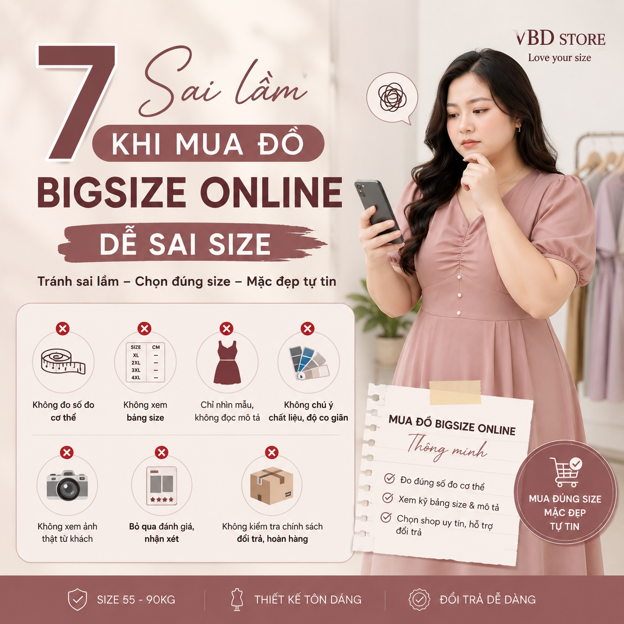 7 sai lầm khi mua đồ bigsize online dễ sai size