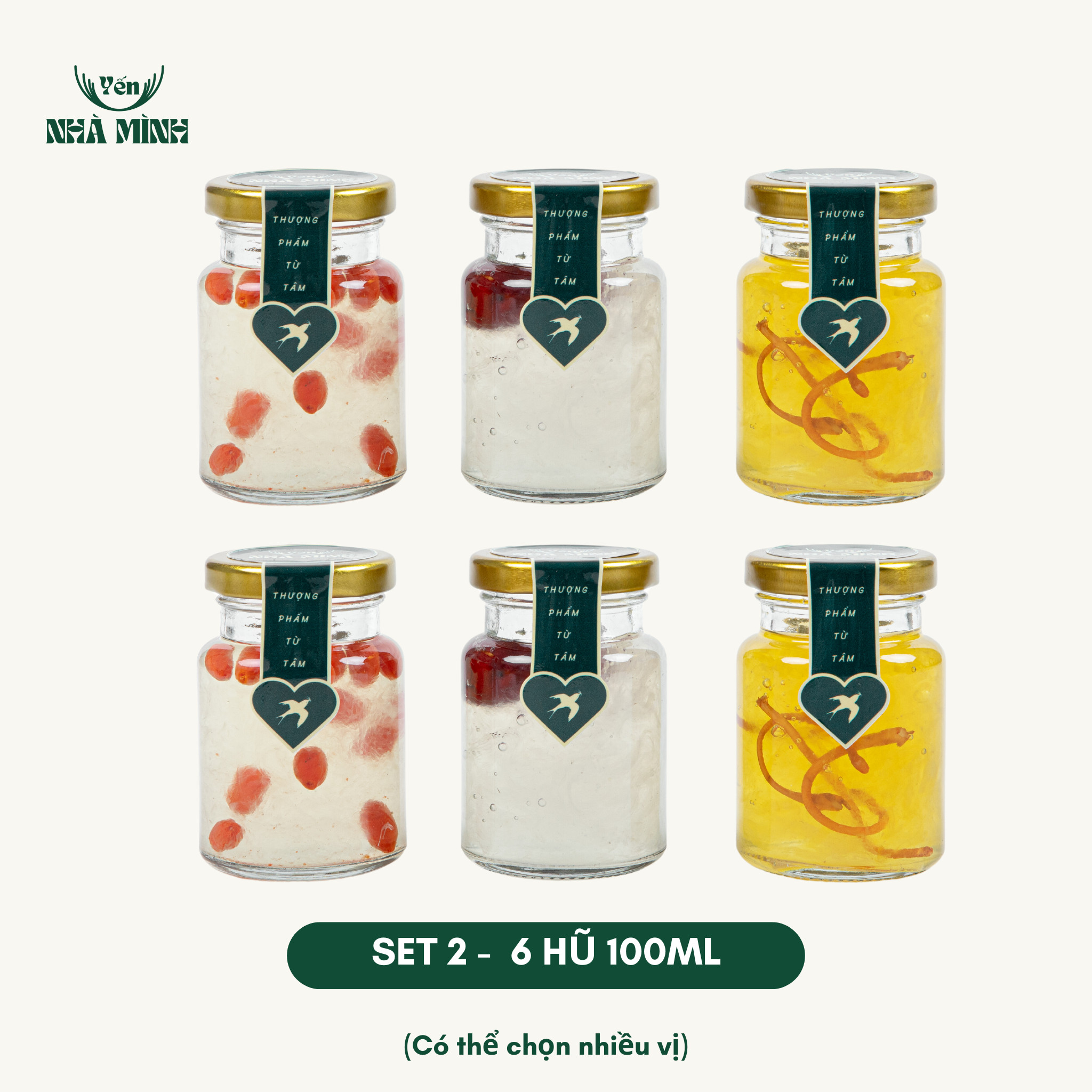 Hộp Combo Yến Chưng 6 Hũ (100ml) Thăm Bệnh/Biếu Tặng - Tuỳ chọn vị theo yêu cầu_thumbnail_3