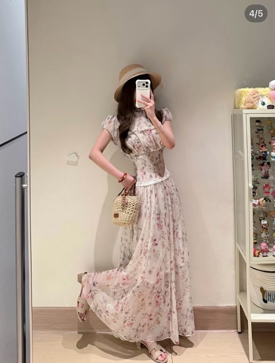 Lucas - Váy cổ đứng tay bồng dáng maxi chân xòe_thumbnail_6