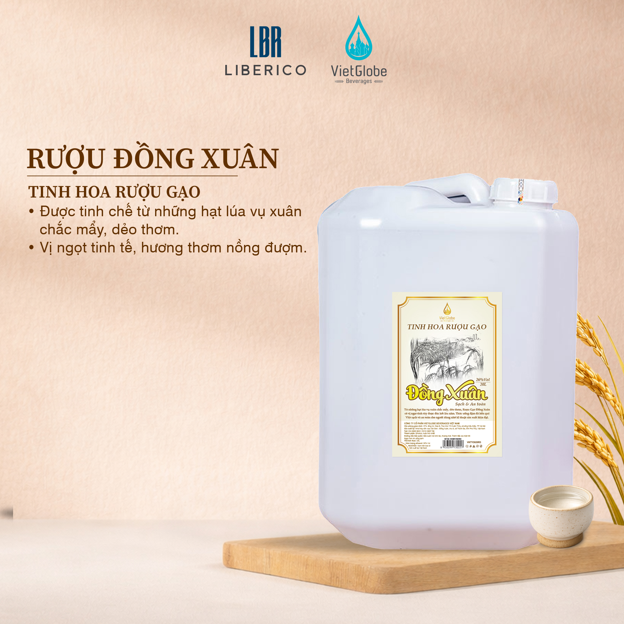 Rượu Đồng Xuân - can 10L