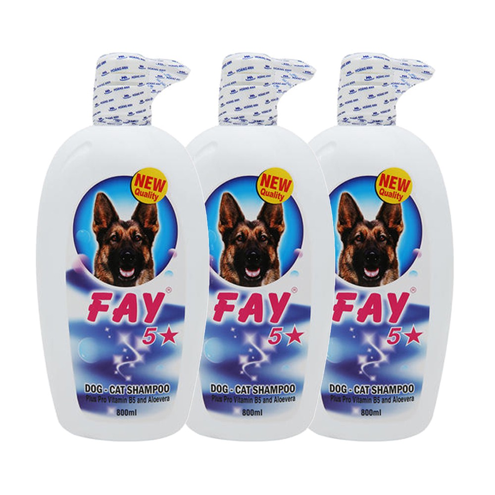 Dầu tắm Fay 5 Sao cho chó mèo – Khử mùi, sạch ve rận, dưỡng lông mượt (300ml/800ml)