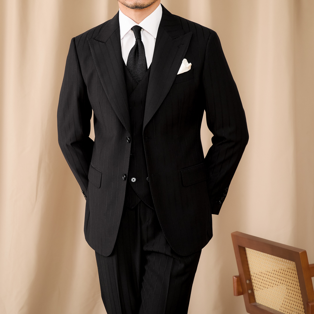 Bộ Suit Birmingham Đen Sọc Ẩn 3 Mảnh_thumbnail_5