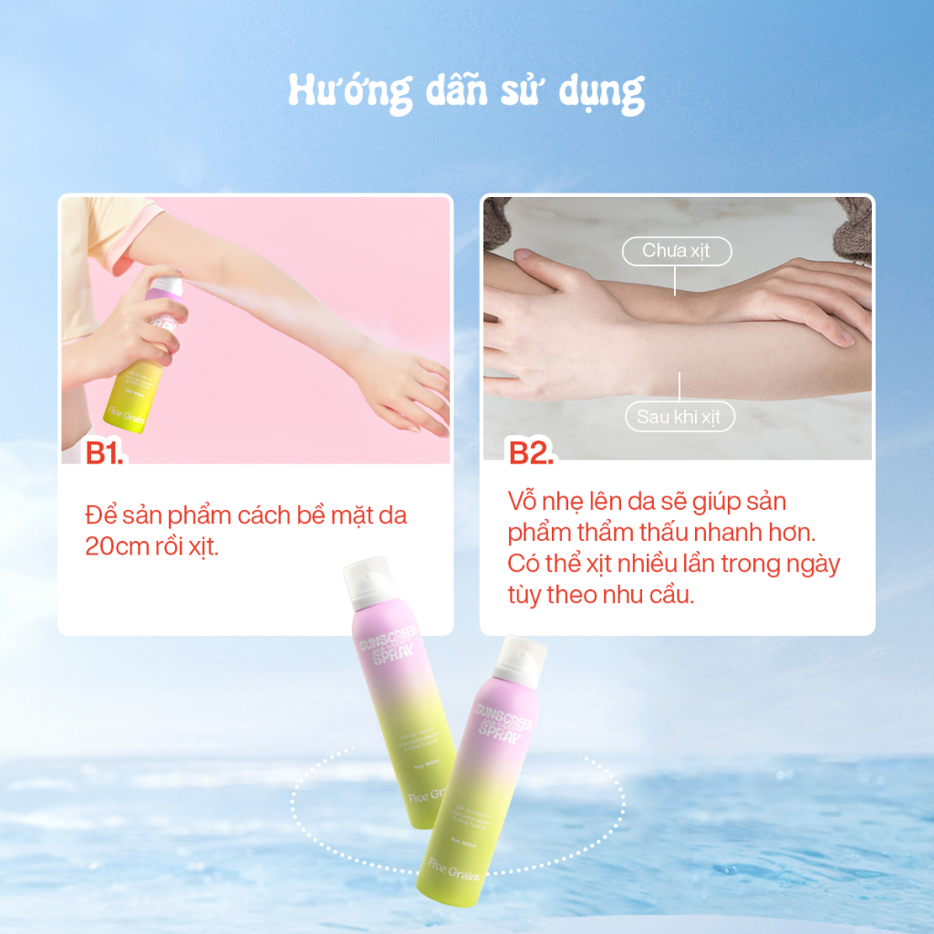 [FIVE GRAINS] Xịt chống nắng toàn thân Five Grains nâng tone SPA50+ PA++++ 160ml_thumbnail_3