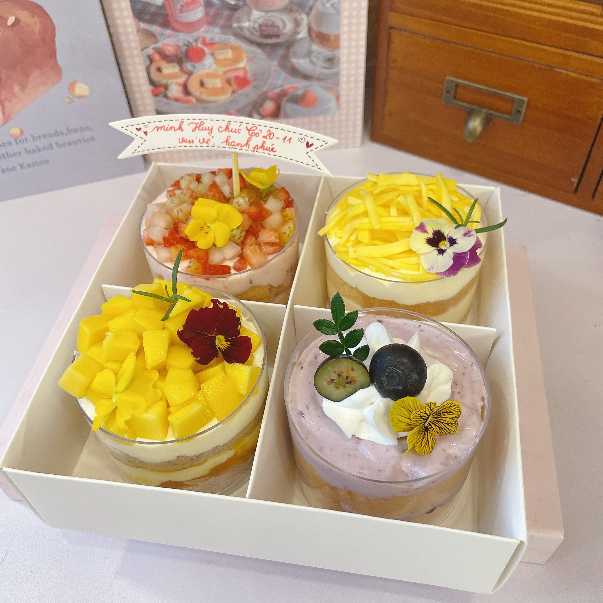 Set 4 bánh cốc tròn mix vị