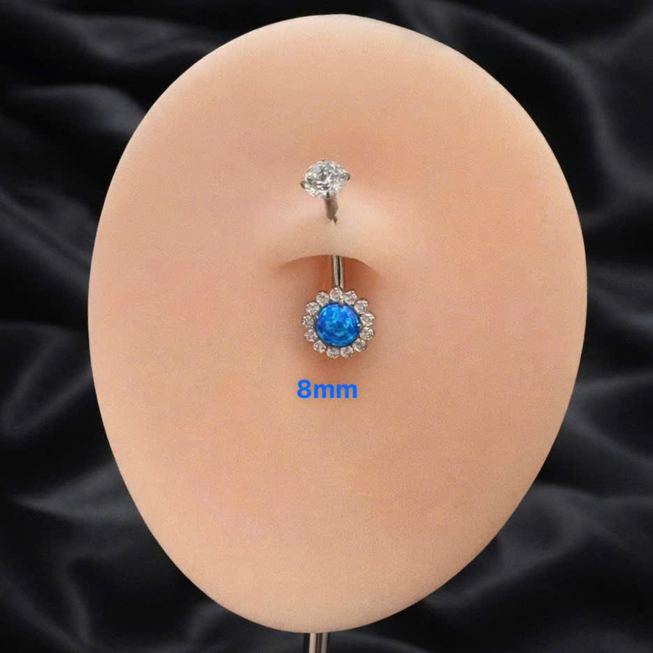 Rốn titan đá xanh opal viền kim cương 10mm_thumbnail_3
