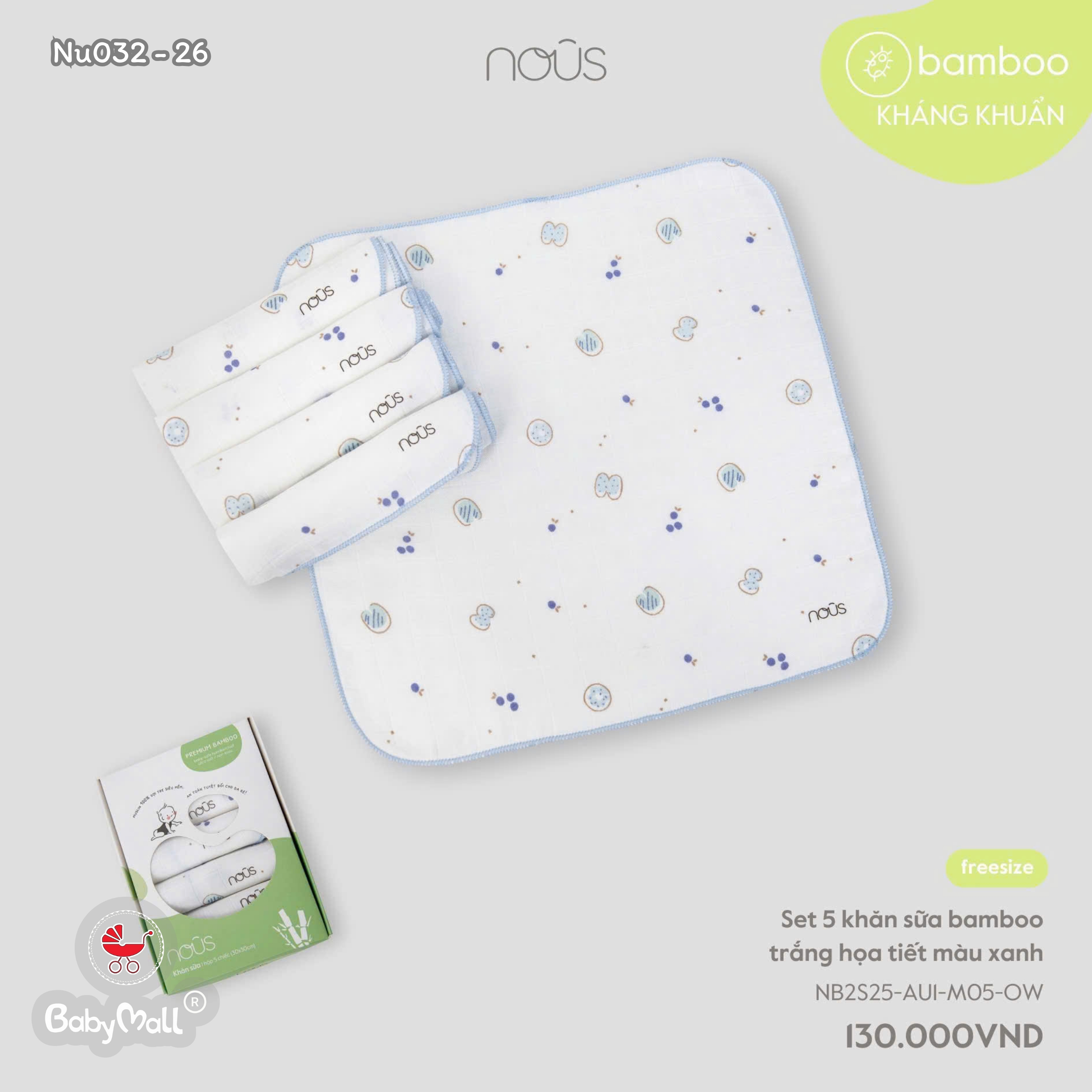 Hộp 5 khăn sữa Bamboo NOUS_thumbnail_7