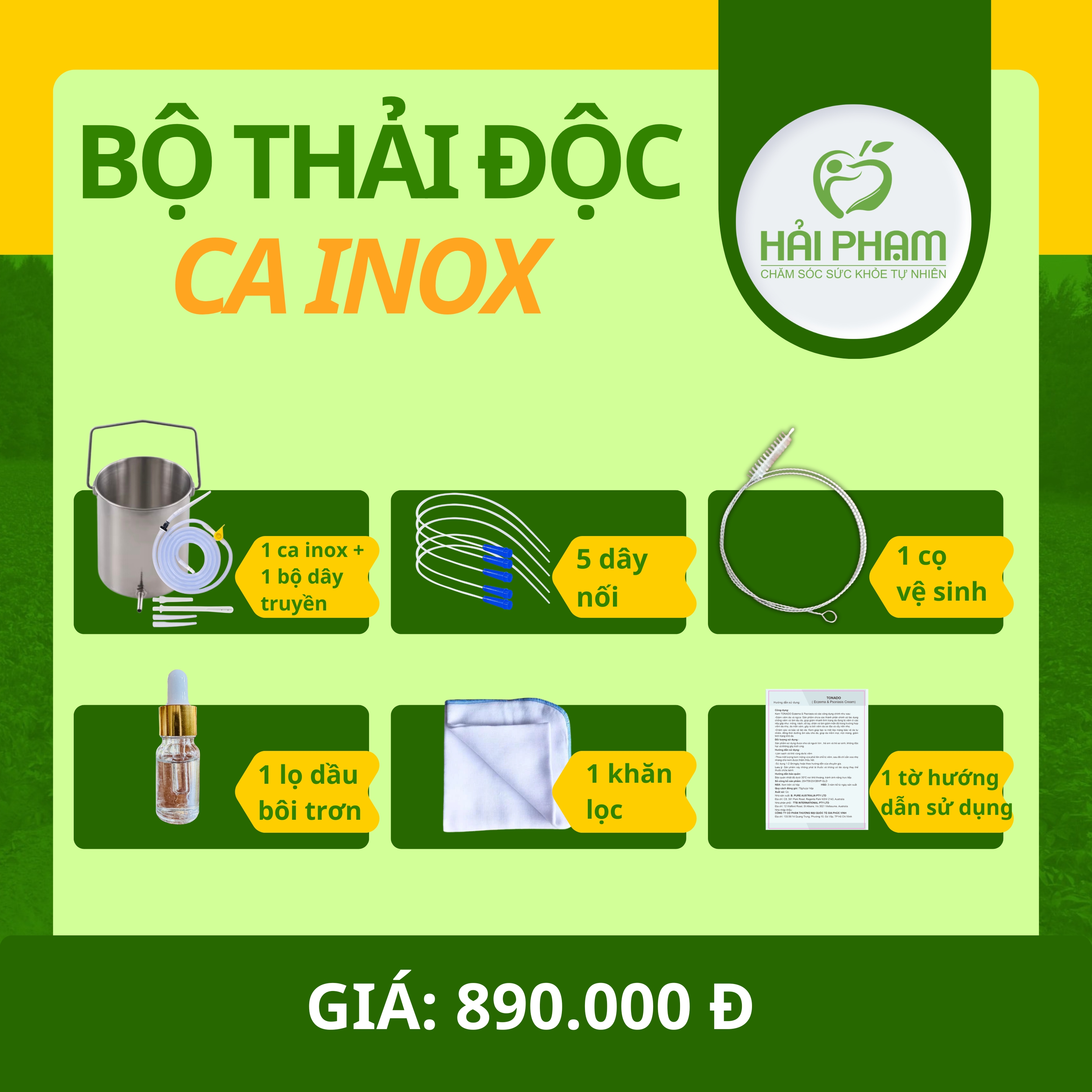 Bộ Thải Độc Đại Tràng Ca Inox Cao Cấp