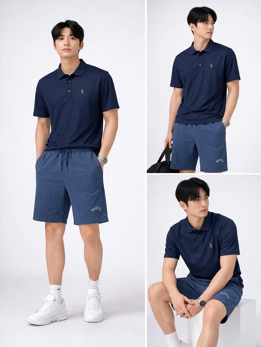 22 ÁO POLO NAM HAZZYS LỖ THOÁNG KHÍ 3 MÀU