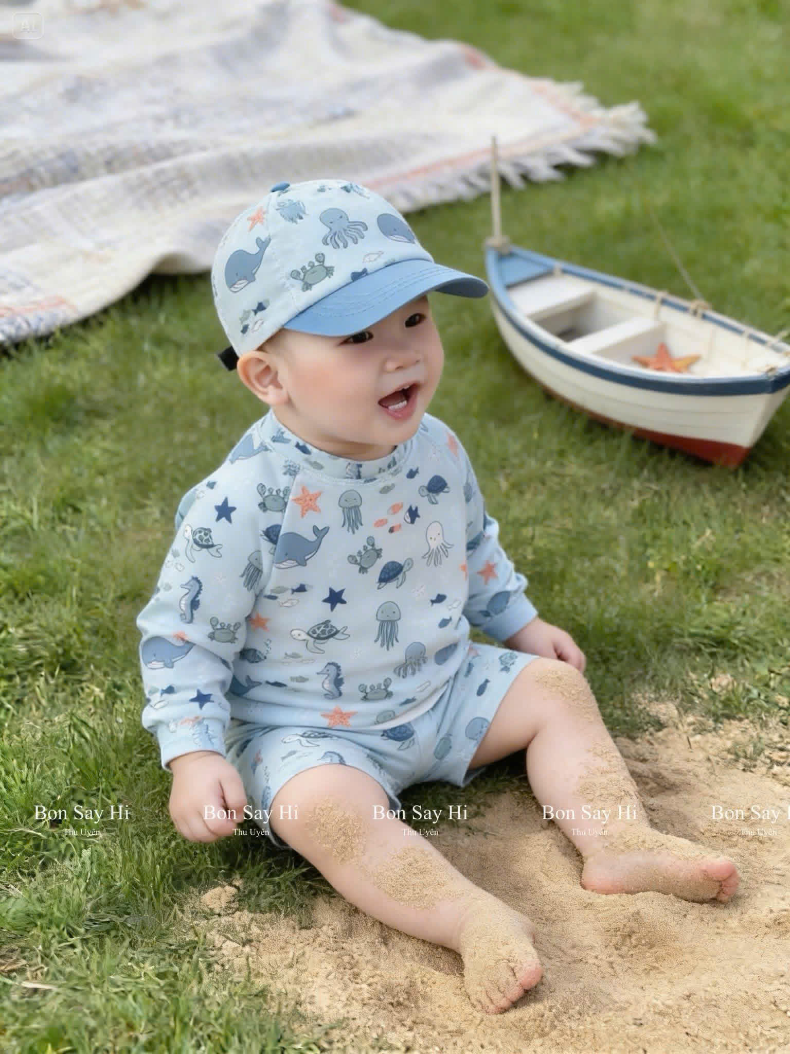 A18 BỘ ĐỒ BƠI XANH HẢI SẢN- A207.5