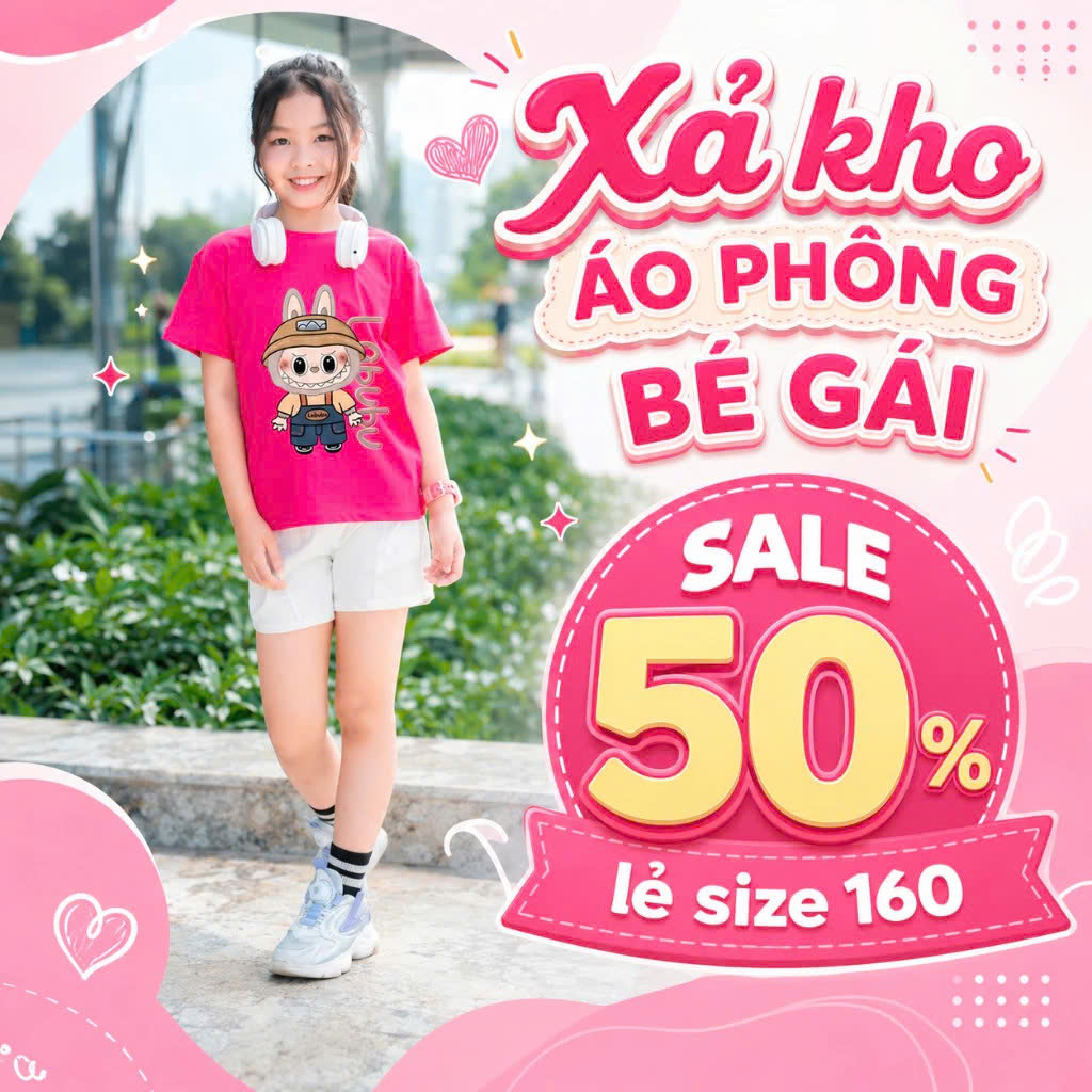 [XẢ KHO SIZE 160] Áo phông cho bé gái chất liệu thun cotton mềm mát 35-40kg - Loza Kids XA00010
