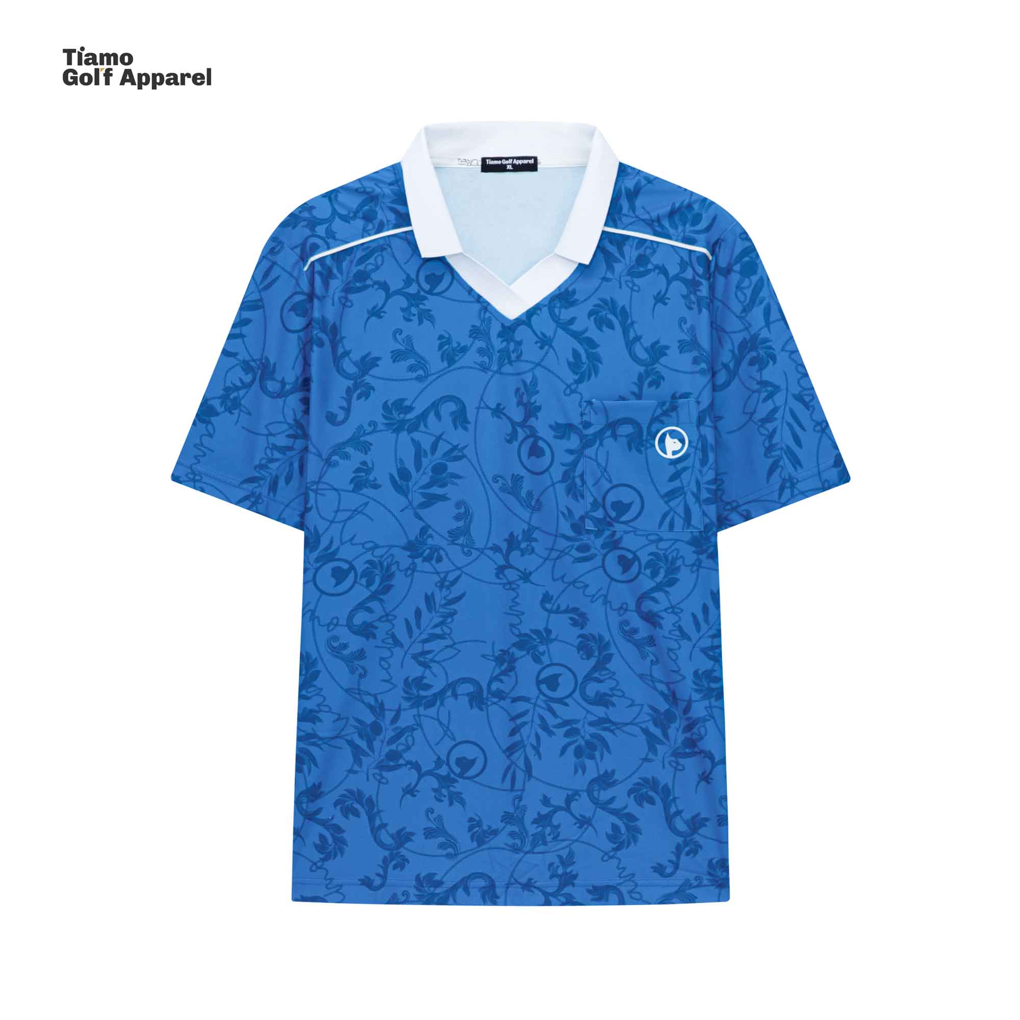 Áo Polo Nam Hoạ Tiết Baroque Xanh Navy