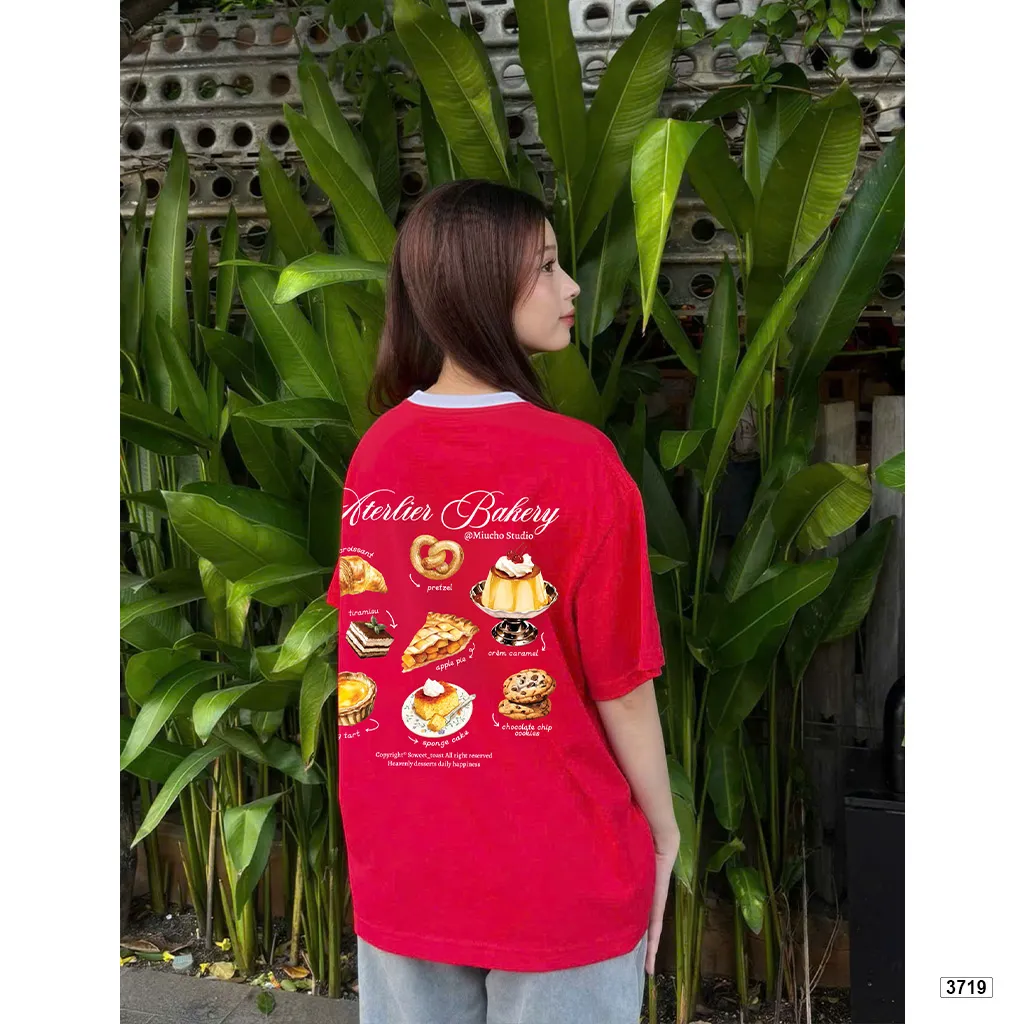 Áo thun boxy phối cổ mix màu đáng yêu Miucho thoáng mát dày dặn đứng form 3719_thumbnail_5