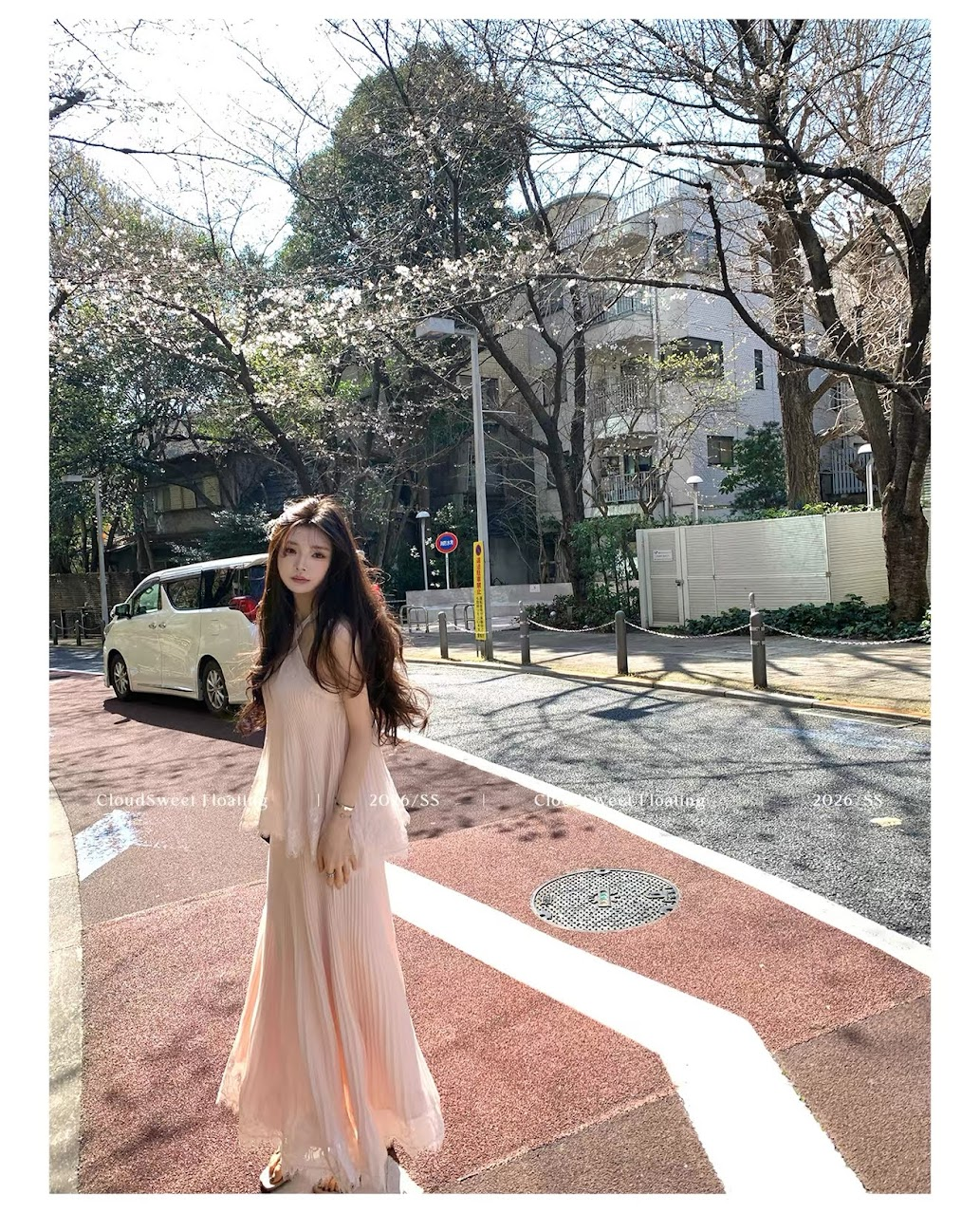 Lucas - Set áo yếm cổ đan xếp ly gấu ren + chân váy xòe maxi vải xếp ly_thumbnail_3