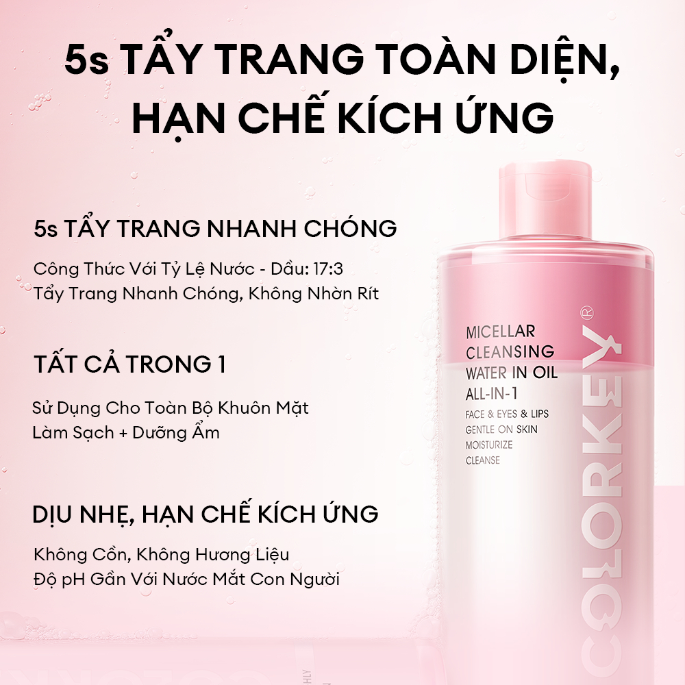 [COLORKEY] Nước tẩy trang 2 lớp Colorkey Micellar Cleansing Water In Oil All-In-1_thumbnail_2