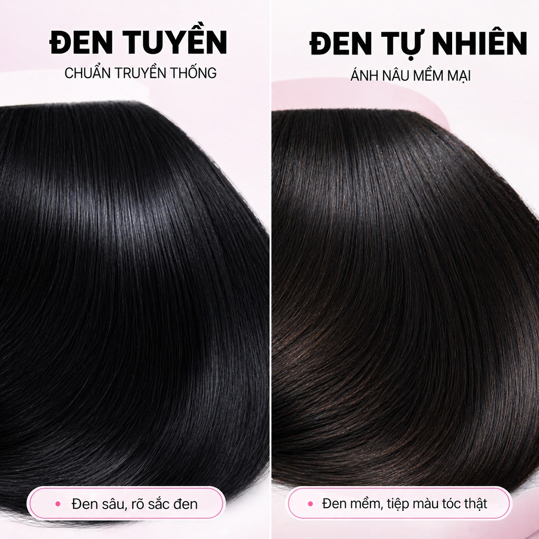 Thuốc Nhuộm Tóc Đen (Đen Tuyền / Tự Nhiên) - Phủ Bạc, Lấp Mọi Nền Tóc Cũ, Tặng Full Dụng Cụ_thumbnail_1