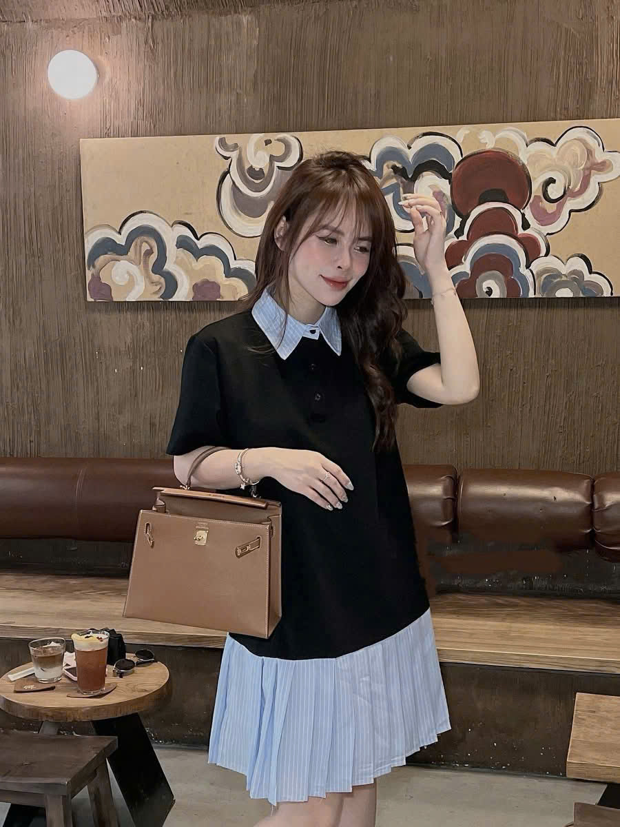 Đầm suông có cổ ( XANH ĐEN )_thumbnail_5