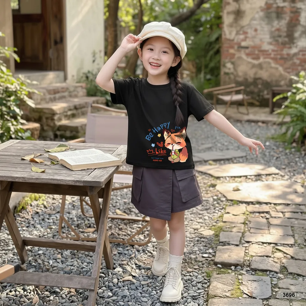 Áo thun bé trai bé gái form rộng hoạt hình Cáo Kado 3696_thumbnail_5