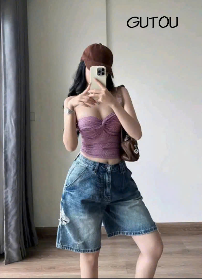 [ GUTOU ] Quần Short Jean Wash Rách Austin Denim_thumbnail_1