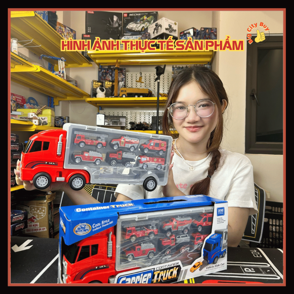 Xe Container Chở Xe Cứu Hoả Mini Carier Truck 6 Trong 1 Đồ Chơi Ô Tô Di Động Cho Bé BigcityBuy 333XCCX_thumbnail_7