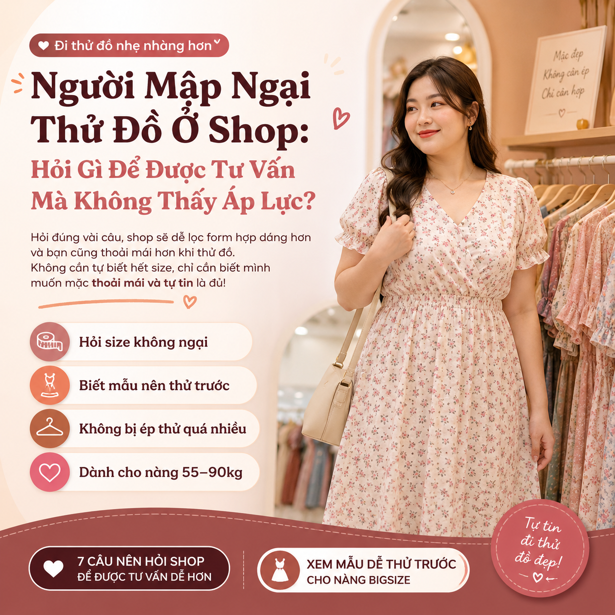 Người Mập Ngại Thử Đồ Ở Shop: Hỏi Gì Cho Dễ?