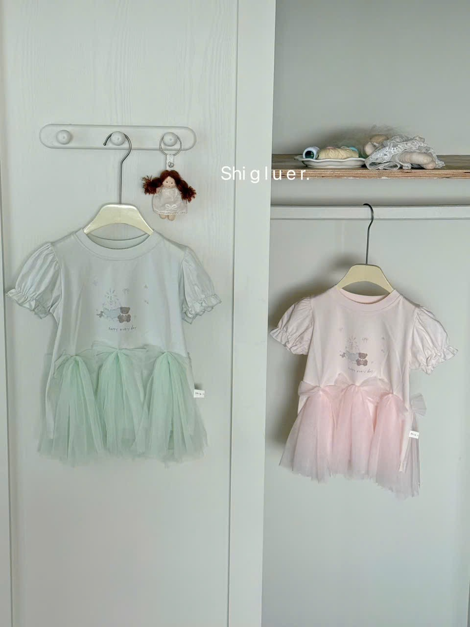 SG01 - Áo thun tay bồng đính nơ voan hãng SG