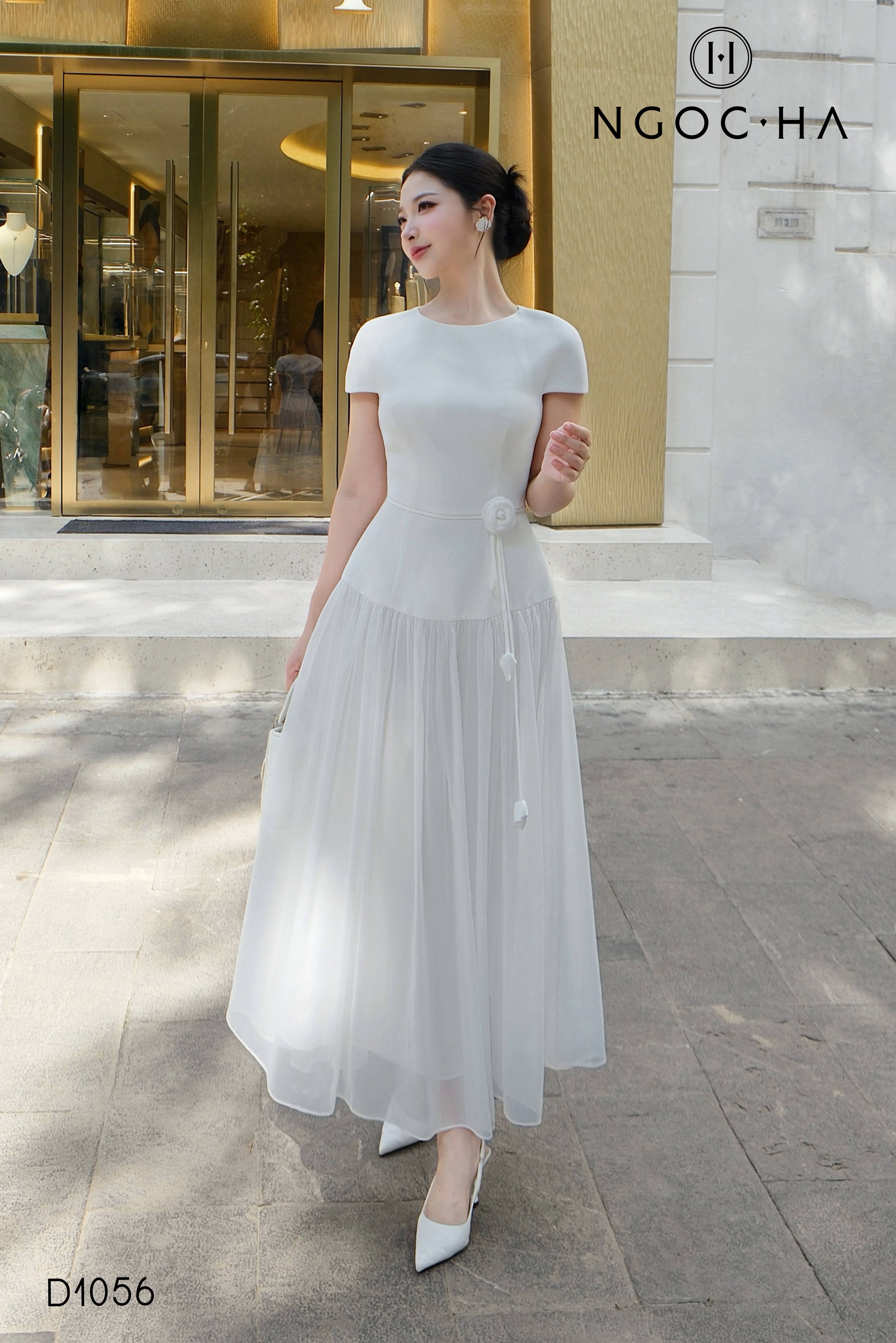 Lisa Dress_Đầm Xòe Mix Tơ Màu Trắng D1056_thumbnail_3