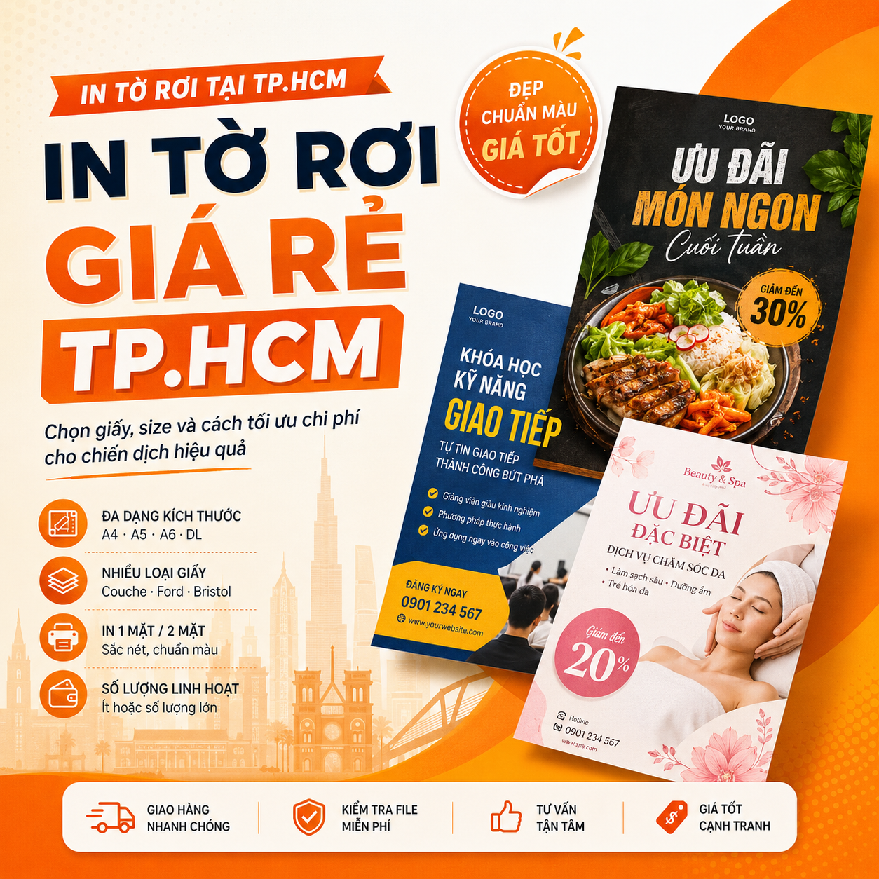 In Tờ Rơi Giá Rẻ TP.HCM: Chọn Giấy, Size Đúng