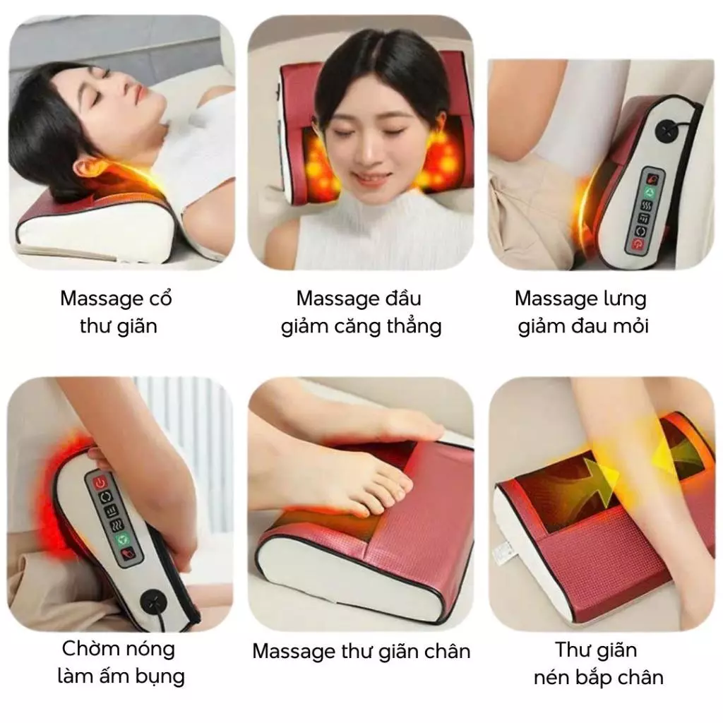 Gối massage cổ vai gáy 20 bi hồng ngoại, hỗ trợ giảm đau cổ vai gáy lưng cột sống, lưu thông tuần hoàn máu_thumbnail_4