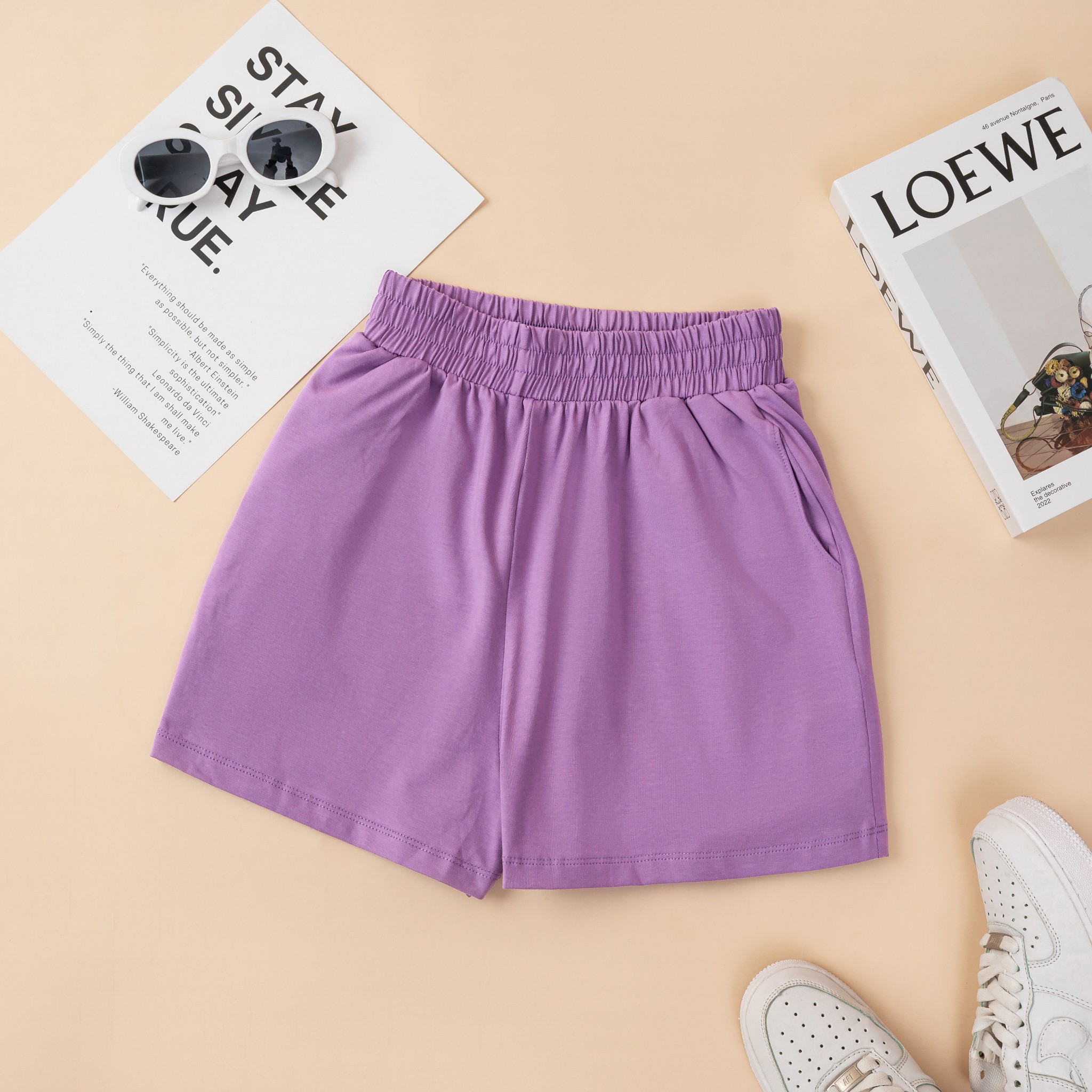 Quần đùi nữ mặc nhà - Quần đùi thun cotton cạp chun - LOZA QT7002_thumbnail_0