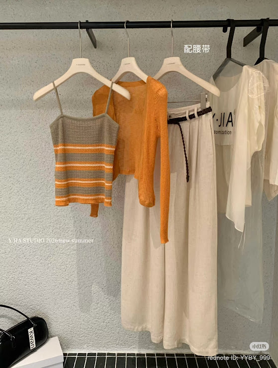 Lucas - Set áo 2 dây kẻ ngang + áo cardigan + quần đũi suông 2302_thumbnail_6