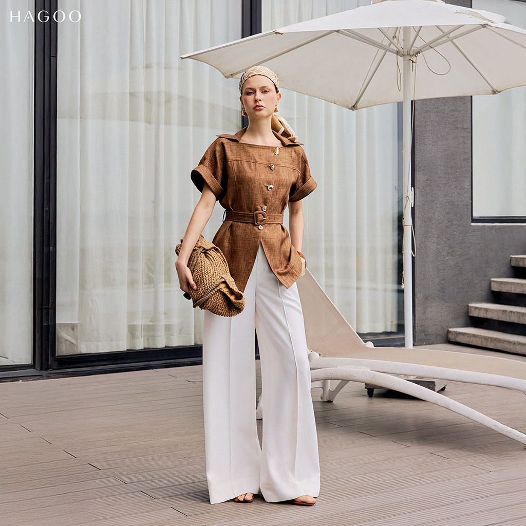 Áo sơ mi cộc tay linen Ý khuy đồng HAGOO_thumbnail_3