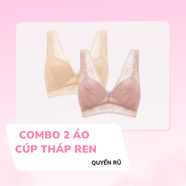 COMBO 2 Áo Ngực LOC PREMIUM Cup Tháp Hoa Lâm