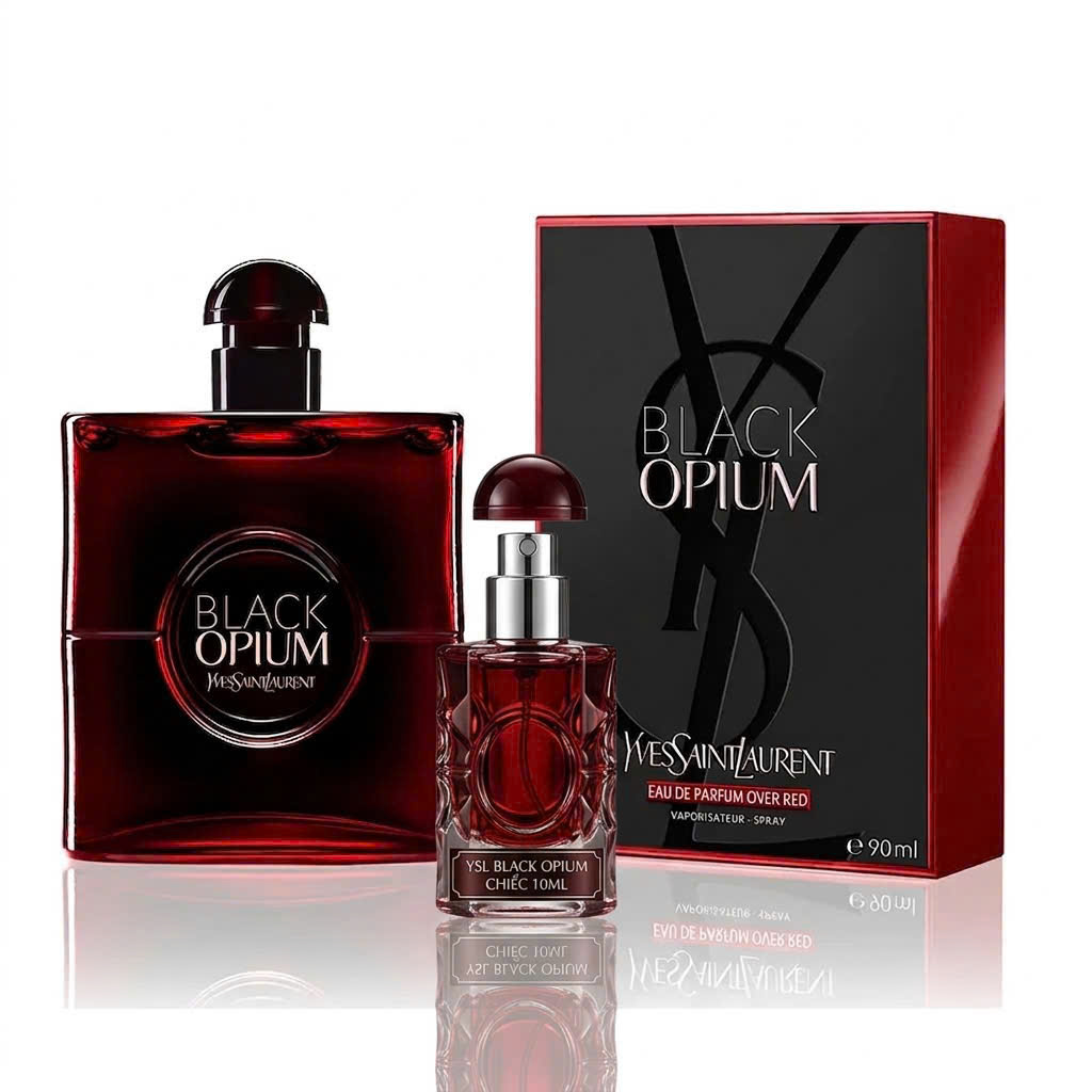 YSL Black Opium Eau de Parfum Over Red